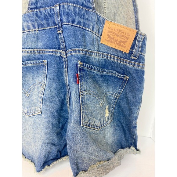 Levi’s Shortall Size 16 Reg Overall Jeans Shorts girls - Picture 12 of 16